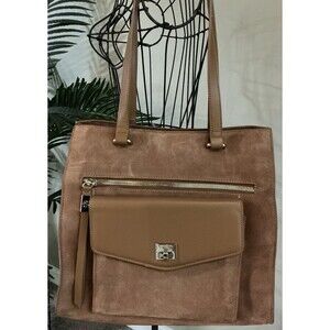 Spartina 449 Gingerbread Suede Daufuskie Island Tote Large Handbag EUC